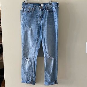 J Crew size 26 distressed light wash jeans